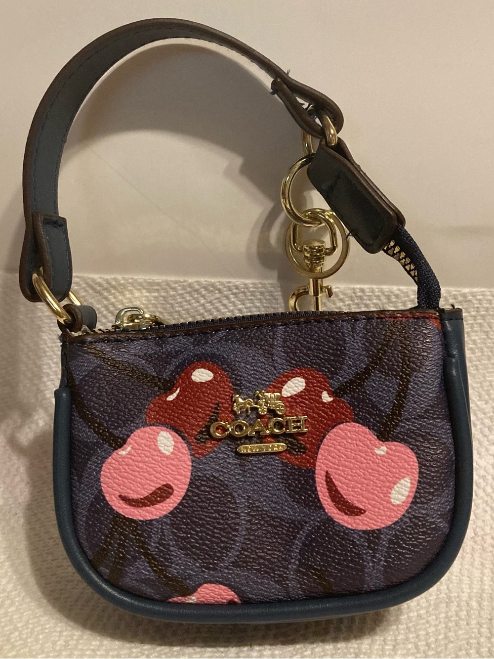 Cherry Print Baby Wristlet in Pink and Red